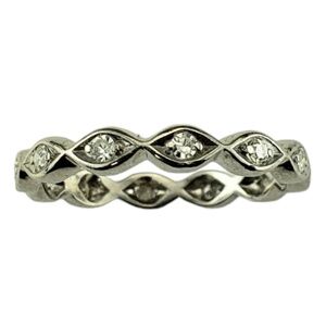 Platinum and Diamond Band Ring Size 6.25 #18737